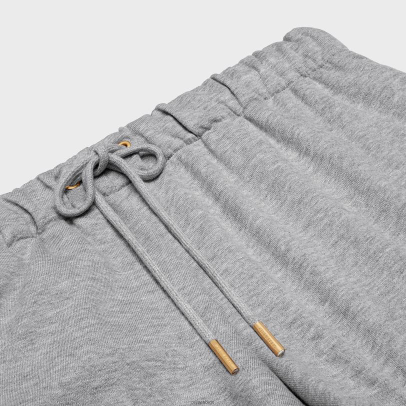 CELINE kvinner triomphe minishorts i bomull og kashmir V0PT6886 klær grå/ecru