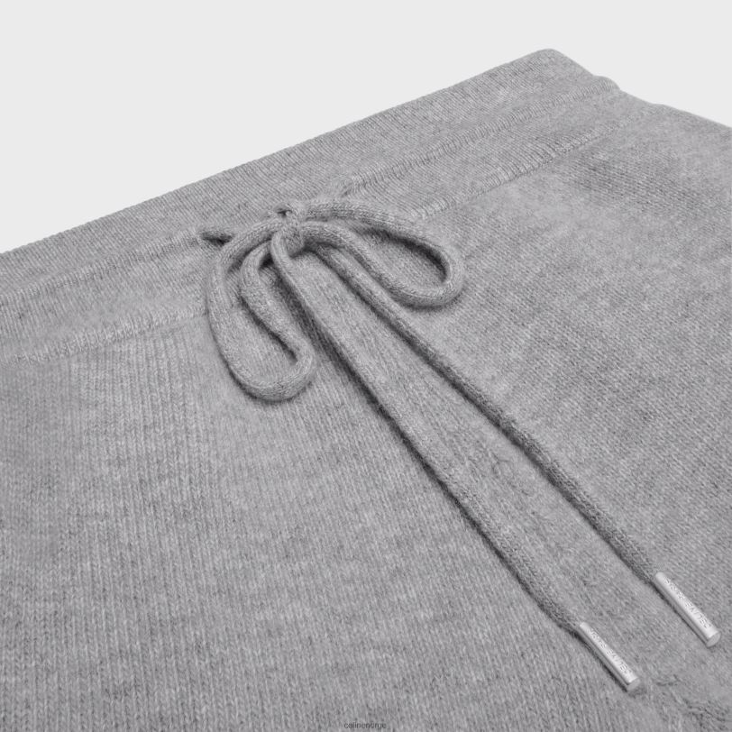 CELINE kvinner triomphe minishorts i ull og kashmir V0PT6684 klær lysegrå