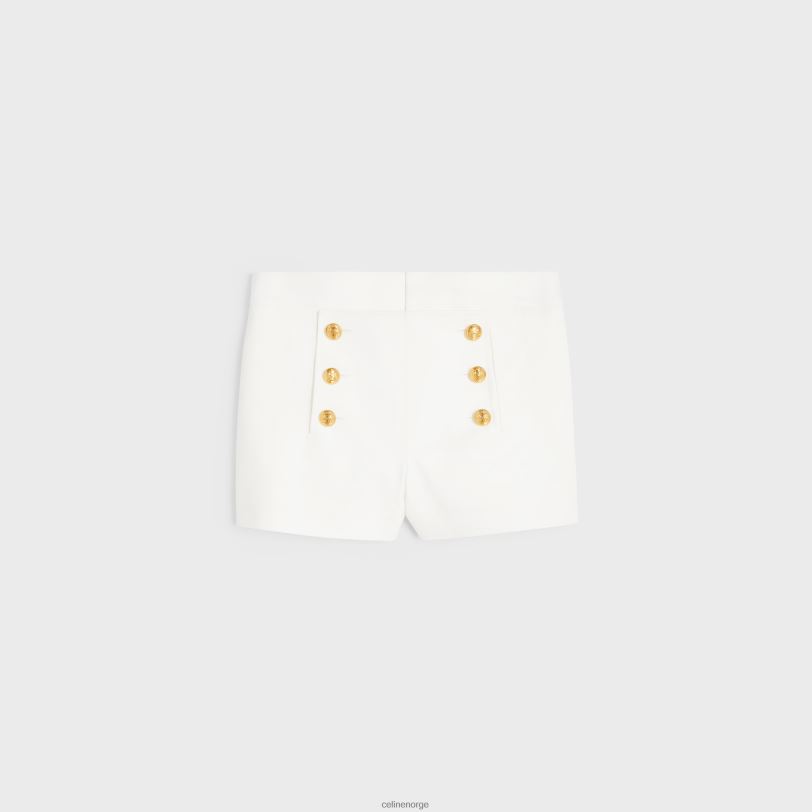 CELINE kvinner yachting mini-shorts i bomullstwill V0PT6893 klær hvit