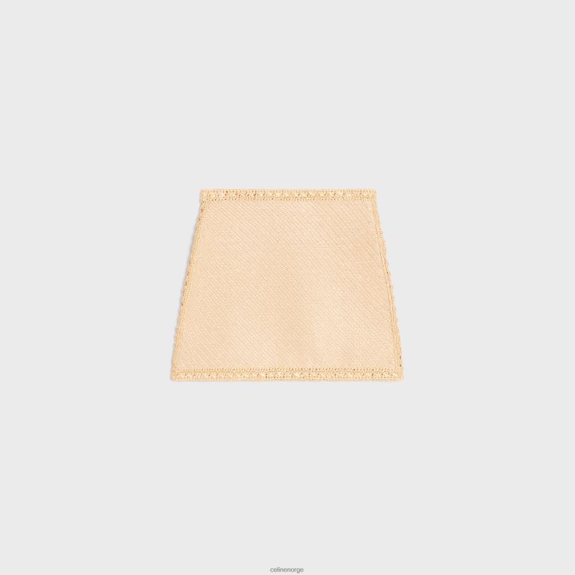 CELINE kvinner miniskjørt i heklet raffia V0PT6819 klær naturlig