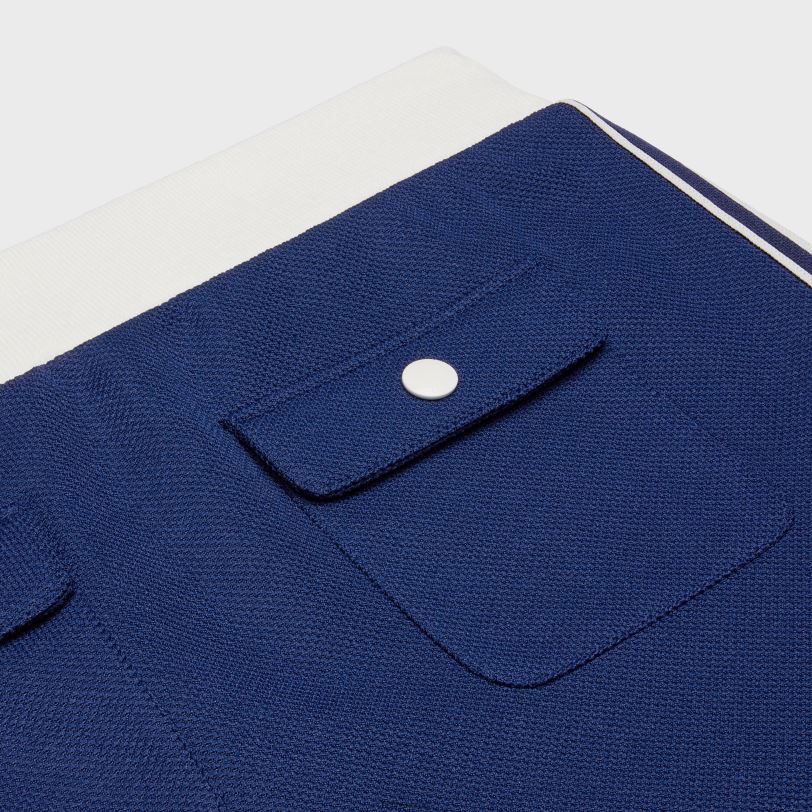 CELINE kvinner miniskjørt i teksturert jersey V0PT6827 klær marine/off white