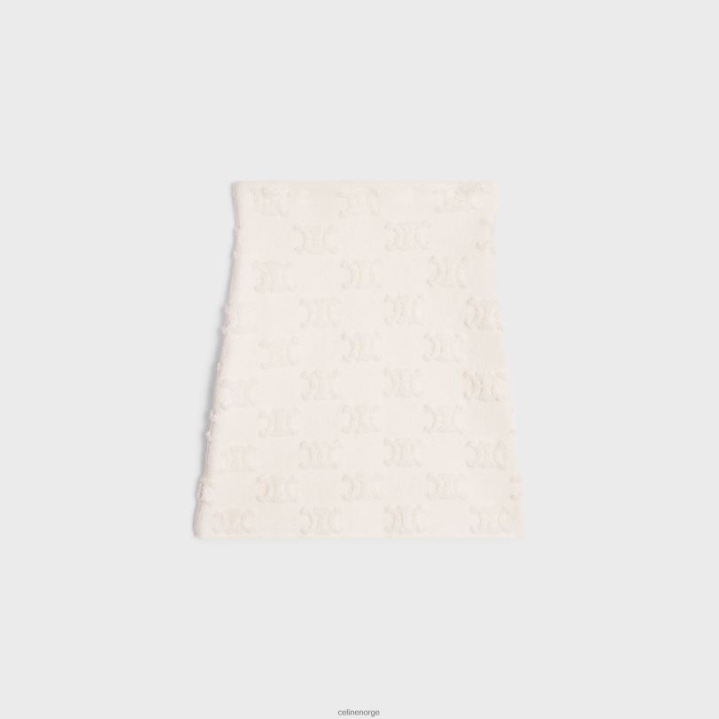 CELINE kvinner miniskjørt i triomfbomullsboucle V0PT6818 klær off white