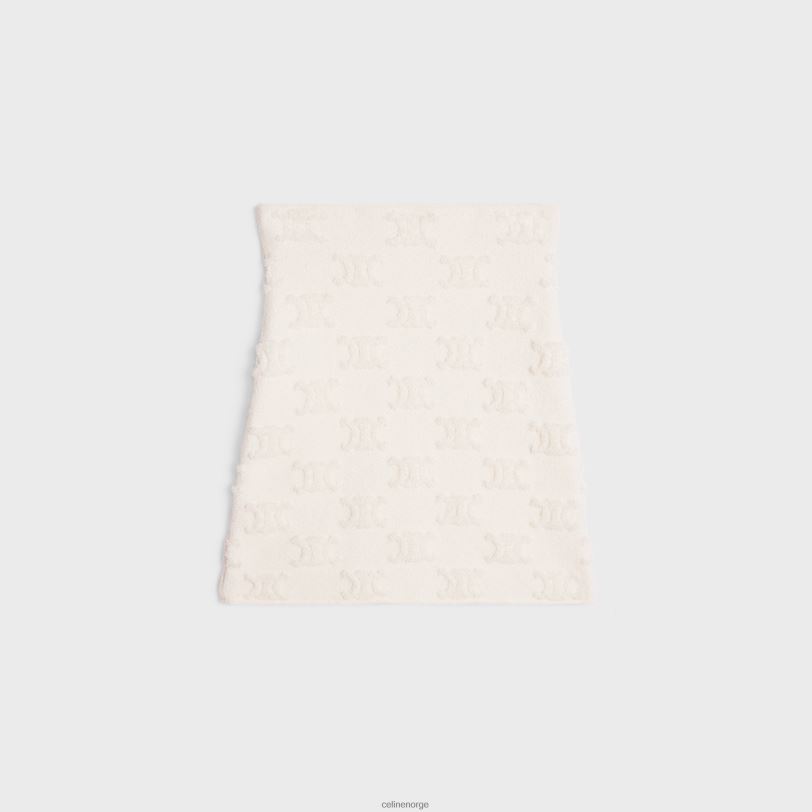 CELINE kvinner miniskjørt i triomfbomullsboucle V0PT6818 klær off white