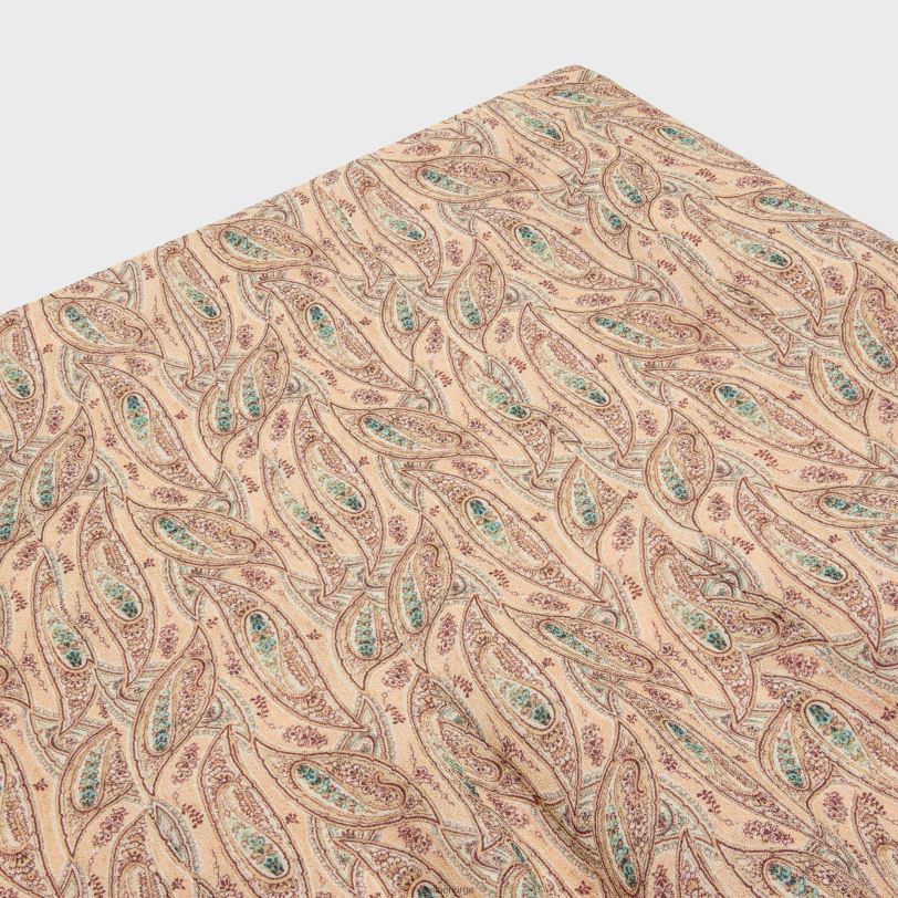 CELINE kvinner plissert skjørt i viskose georgette V0PT6810 klær craie/abricot/bleu