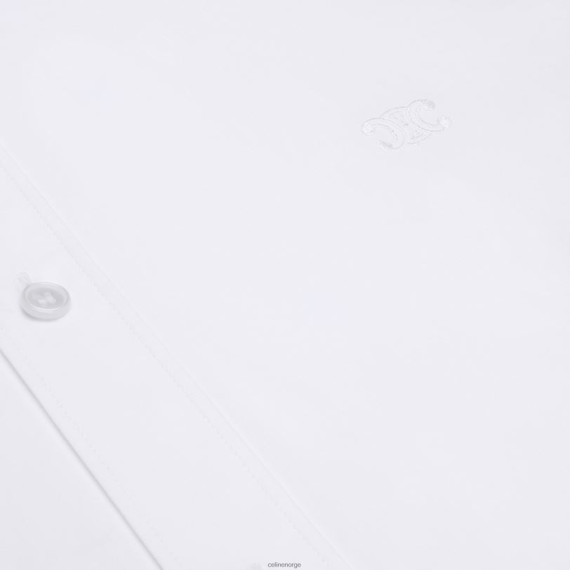 CELINE kvinner Tomboyskjorte i bomullspoplin V0PT6577 klær hvit