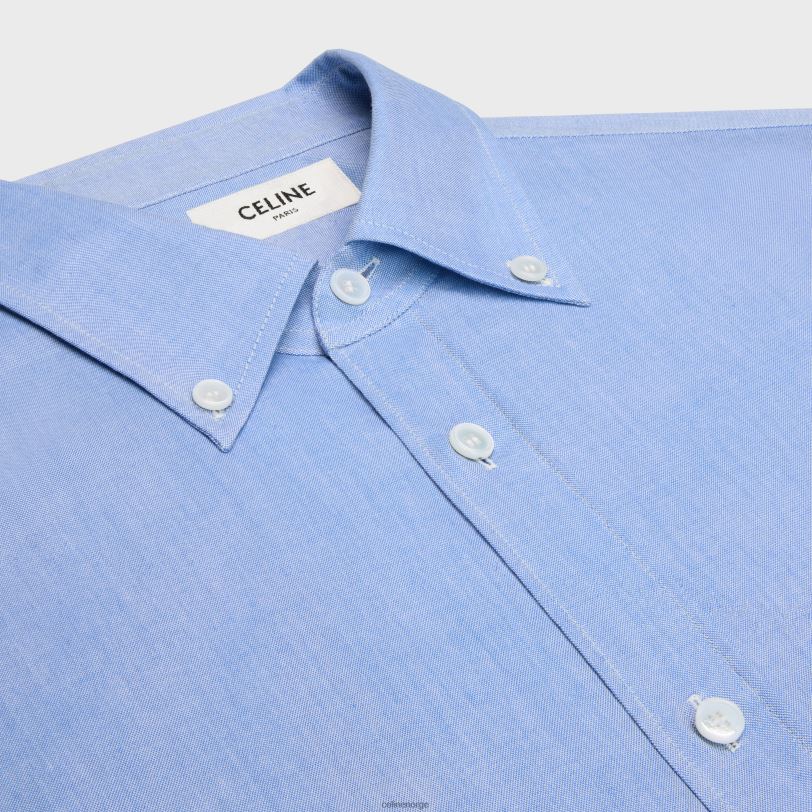 CELINE kvinner Tomboyskjorte i chambray bomull V0PT6576 klær bleu azur/craie