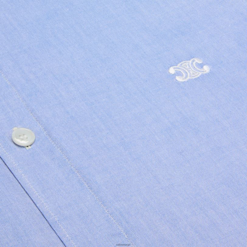 CELINE kvinner Tomboyskjorte i chambray bomull V0PT6576 klær bleu azur/craie