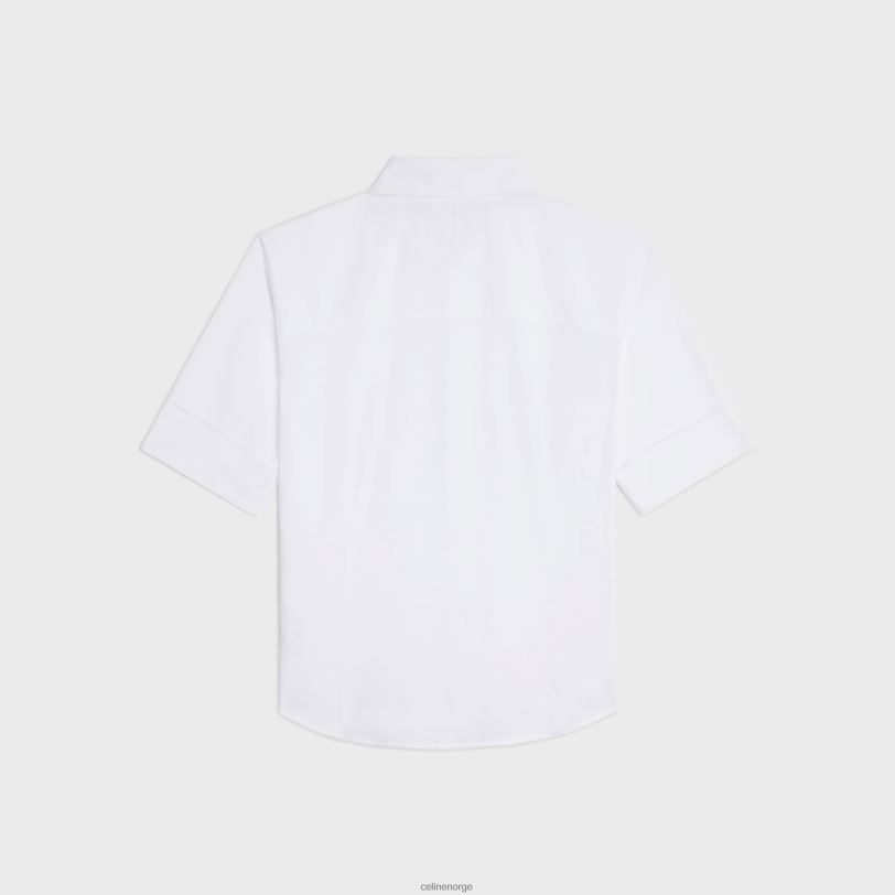 CELINE kvinner chelsea-skjorte i bomullsbatist V0PT6844 klær hvit