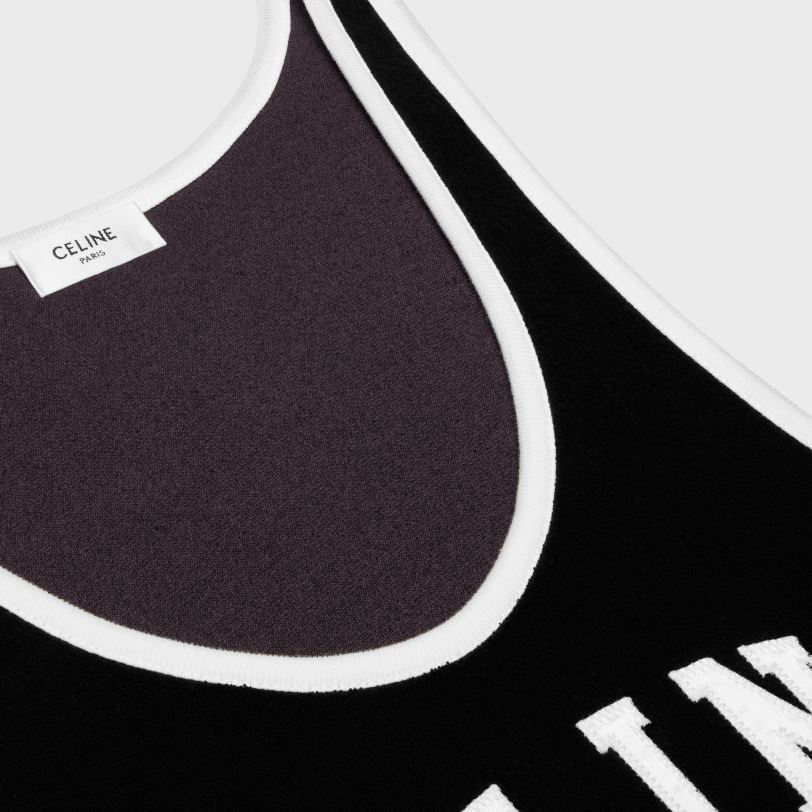 CELINE kvinner genser i frottéjersey V0PT6889 klær svart hvit