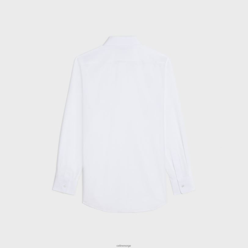 CELINE kvinner kjæresteskjorte i bomullspoplin V0PT6832 klær hvit