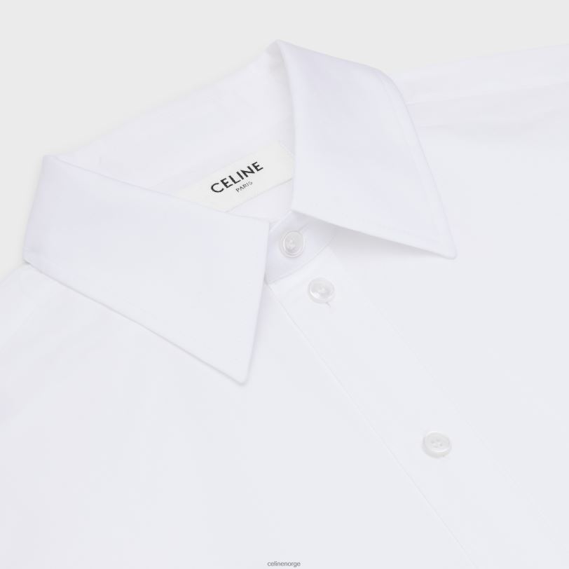 CELINE kvinner kjæresteskjorte i bomullspoplin V0PT6832 klær hvit