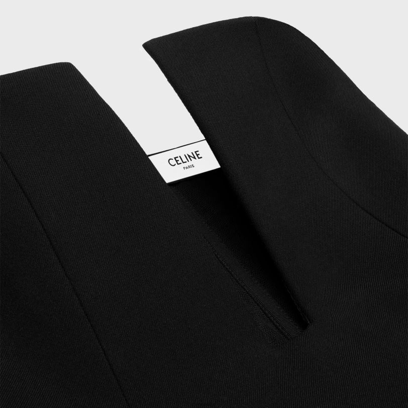 CELINE kvinner kort jumpsuit i dobbel ull V0PT6656 klær svart