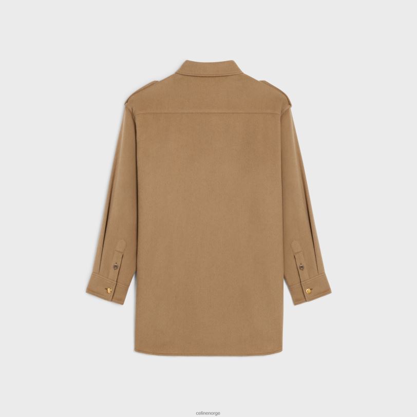 CELINE kvinner militær overskjorte i flanell V0PT6634 klær gems