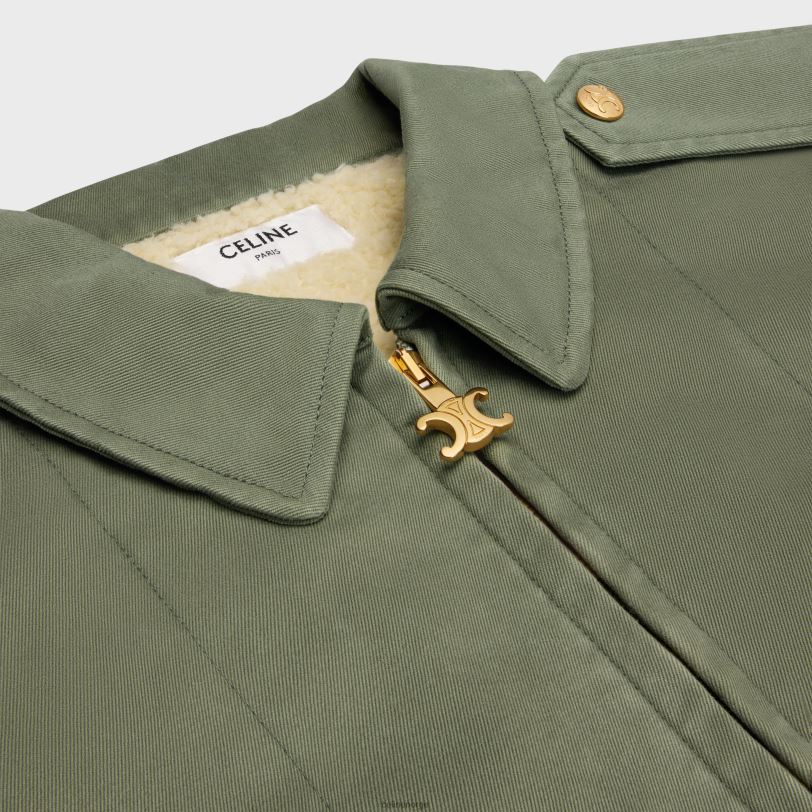 CELINE kvinner overskjorte i teknisk bomull V0PT6633 klær kaki