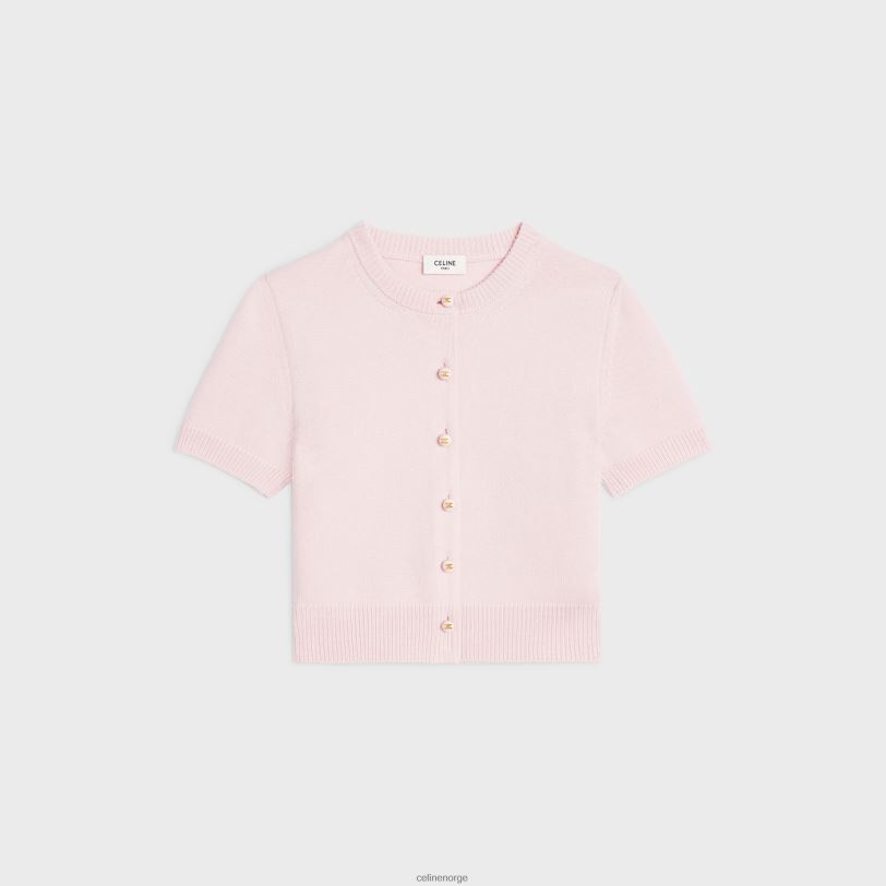 CELINE kvinner beskåret cardigan i arv kashmir V0PT6770 klær lyserosa