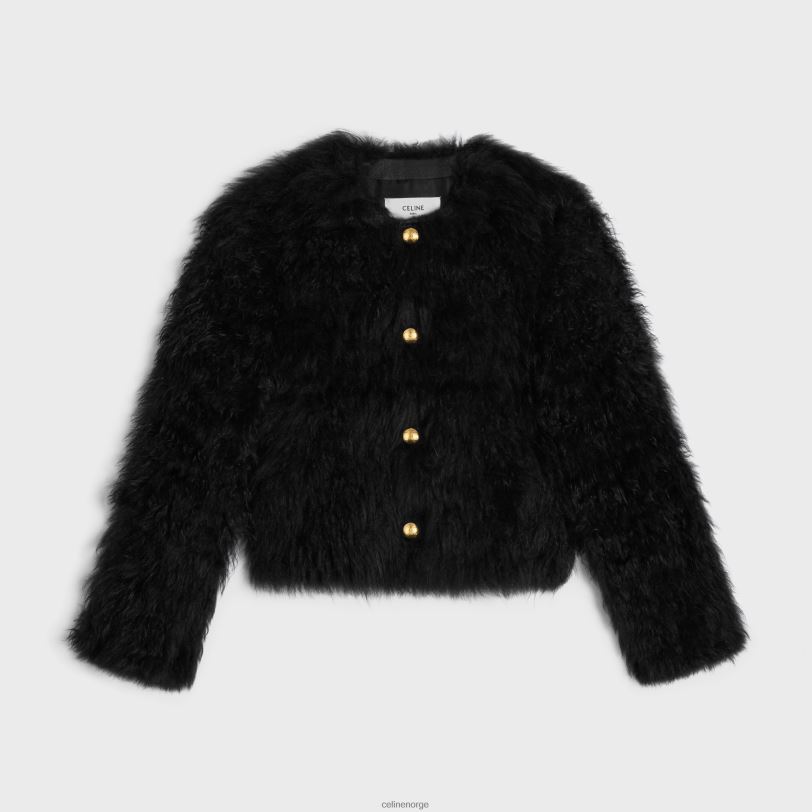 CELINE kvinner brodert cardigan i geitekasjmir V0PT6620 klær svart