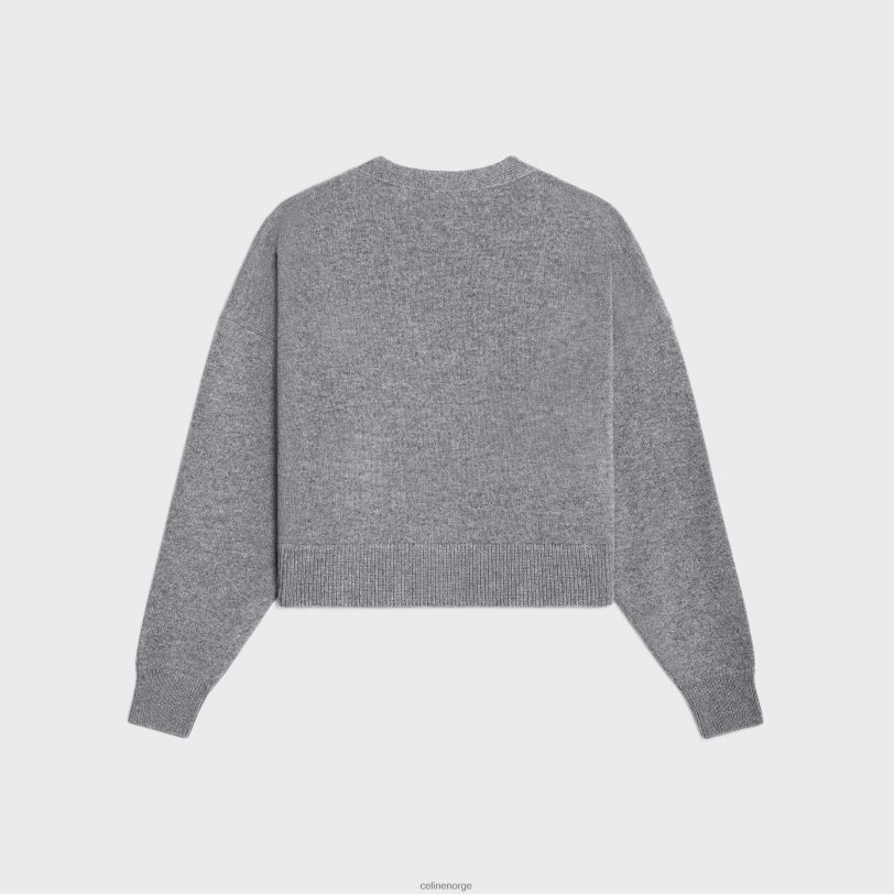 CELINE kvinner cardigan med gourmetter i heritage cashmere V0PT6614 klær grå