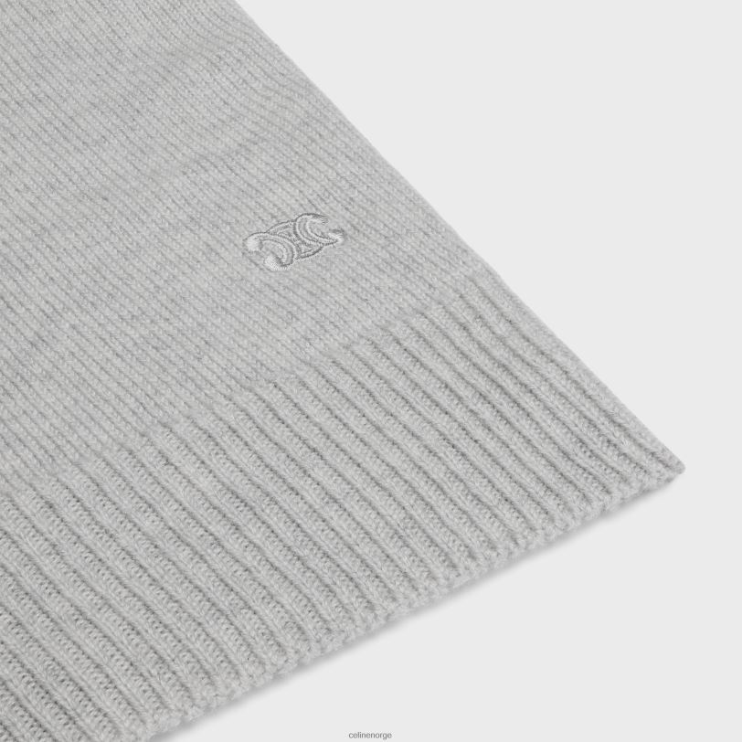 CELINE kvinner triomphe cardigan i heritage cashmere V0PT6761 klær lysegrå
