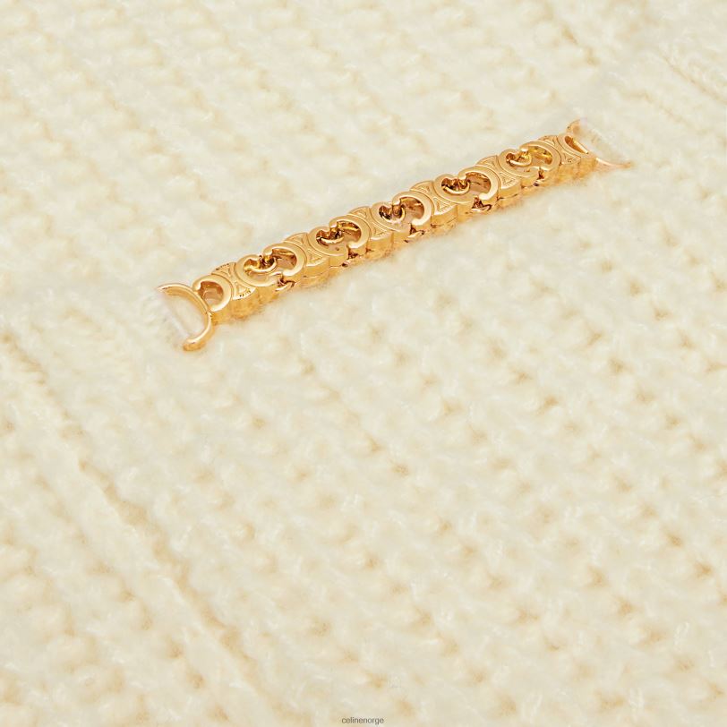 CELINE kvinner vareuse i ribbet ull og kashmir V0PT6751 klær off white