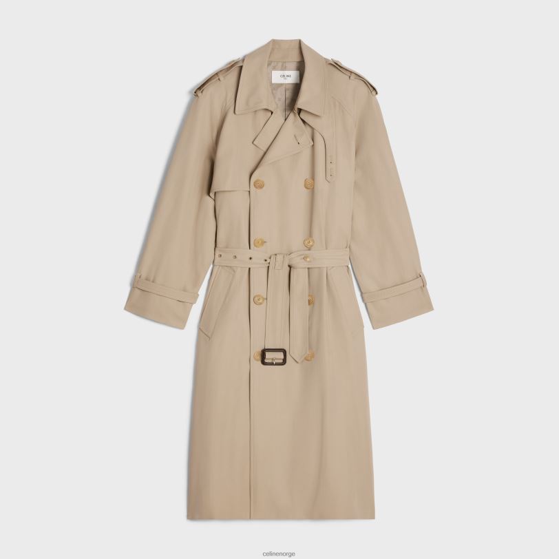 CELINE kvinner tomboy trenchcoat i bomullsgabardin V0PT6738 klær off white/rouge profond