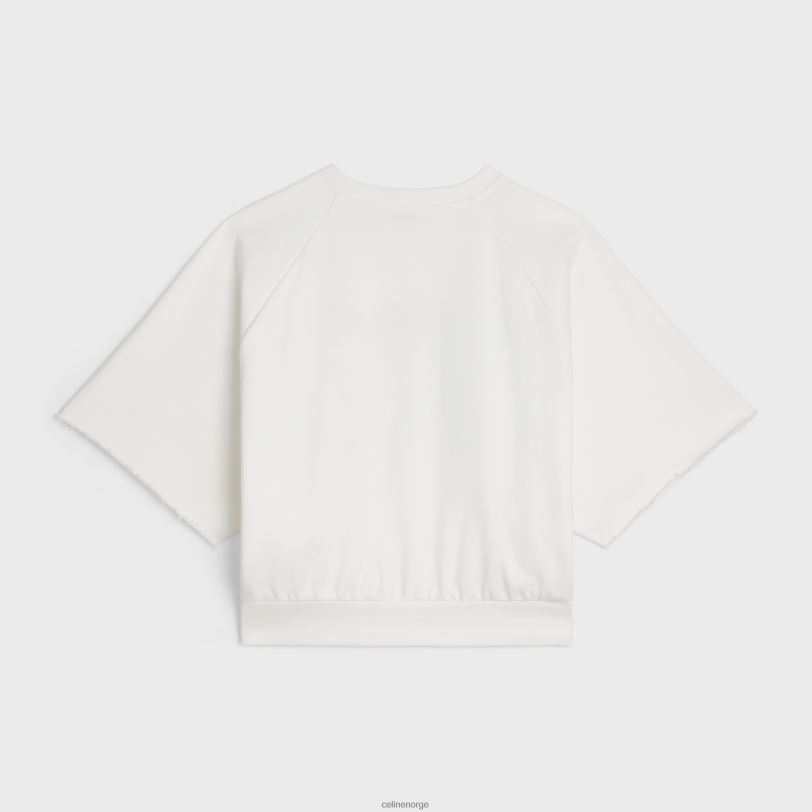 CELINE kvinner triomphe genser i bomullsfleece V0PT6782 klær hvit/rød/blå