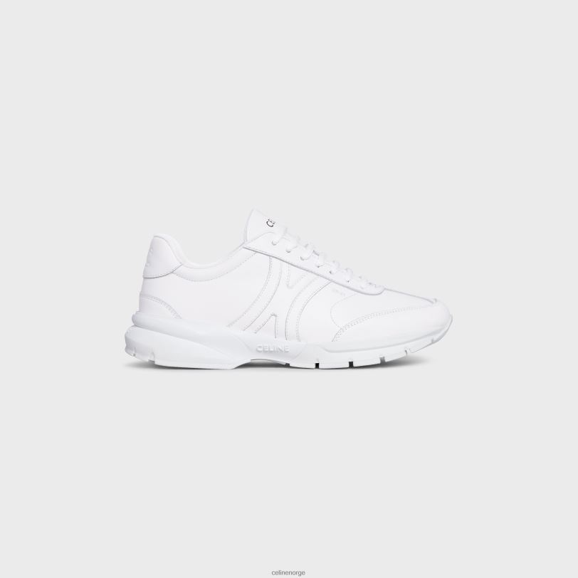 CELINE kvinner runner cr-01 lav snøresko i kalveskinn V0PT6915 fottøy optikk hvit