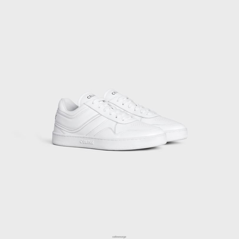 CELINE kvinner sneaker med lav snøresko i kalveskinn V0PT61011 fottøy optikk hvit