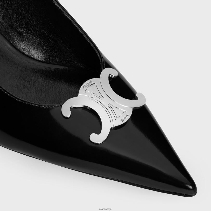 CELINE kvinner alma triomphe slingback i blankt kalveskinn V0PT6977 fottøy svart