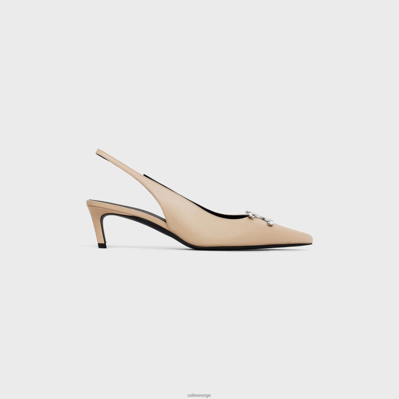 CELINE kvinner alma triomphe slingback i lammeskinn V0PT6919 fottøy beige