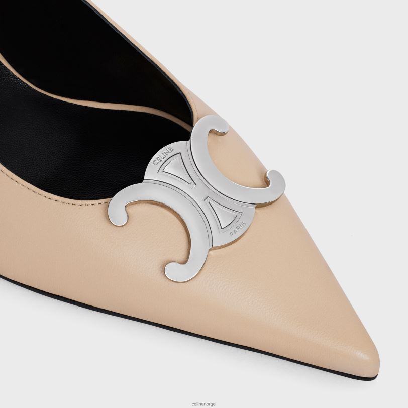 CELINE kvinner alma triomphe slingback i lammeskinn V0PT6919 fottøy beige