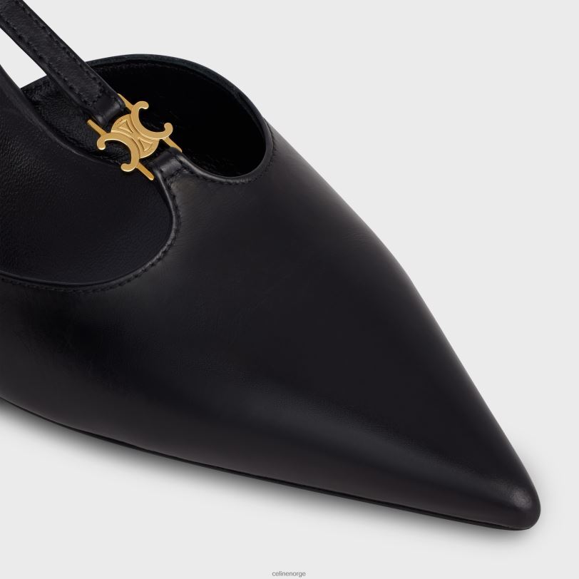 CELINE kvinner kattunge t-bar stropppumpe i kalveskinn V0PT6978 fottøy svart