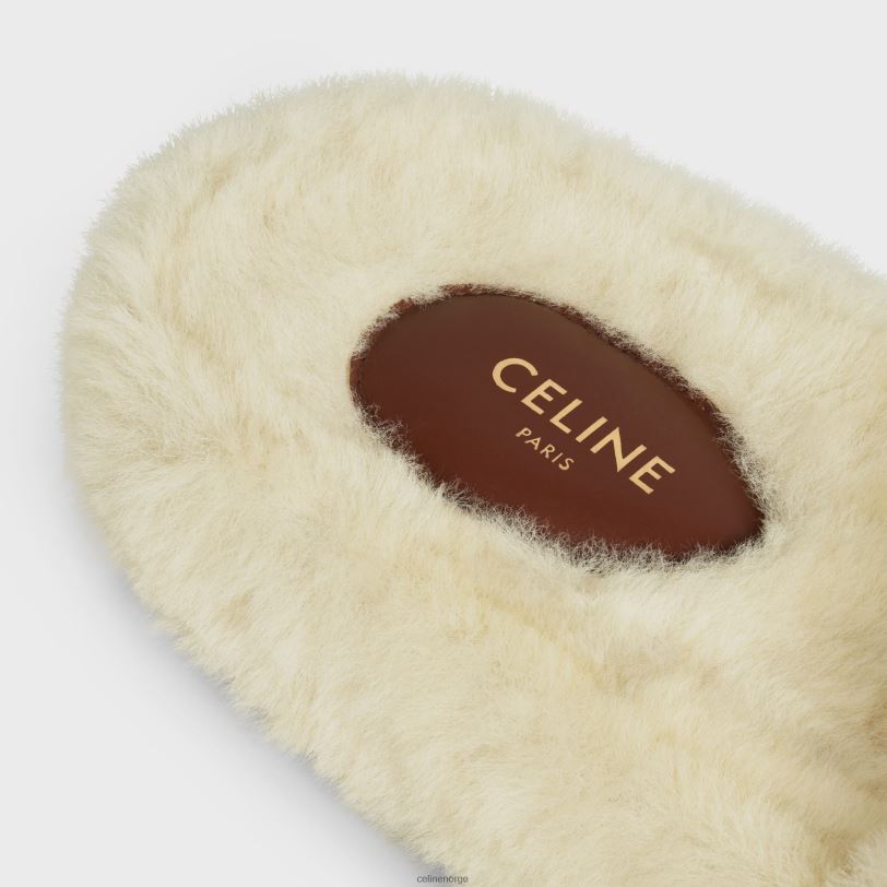 CELINE kvinner pels glir i shearling V0PT6941 fottøy beige