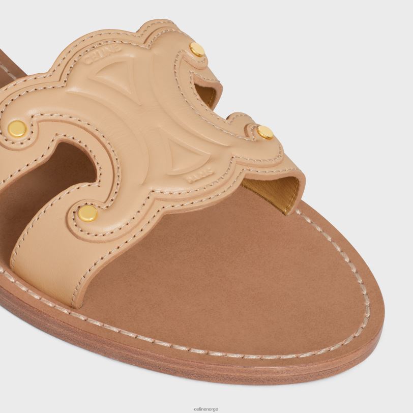 CELINE kvinner triomf-muldyr i kalveskinn V0PT6940 fottøy naken