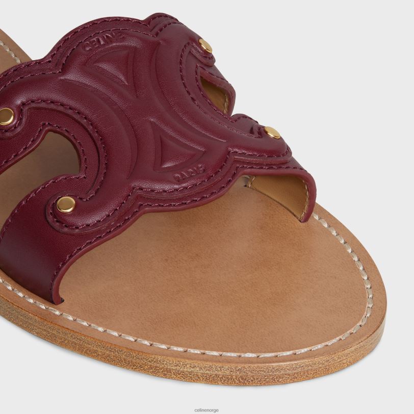 CELINE kvinner triomf-muldyr i kalveskinn V0PT6997 fottøy lys burgunder