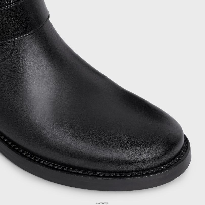 CELINE kvinner biker mid boot med sele i kalveskinnvegetal tanning V0PT6929 fottøy svart