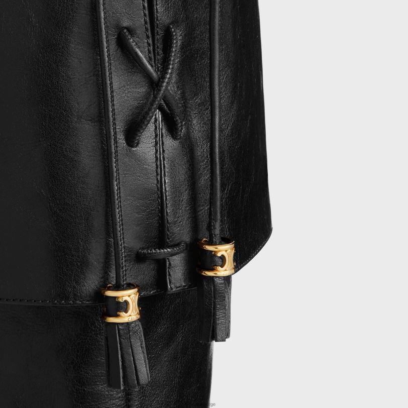 CELINE kvinner la mousquetaire høy støvel visnet i kalveskinn V0PT6956 fottøy svart