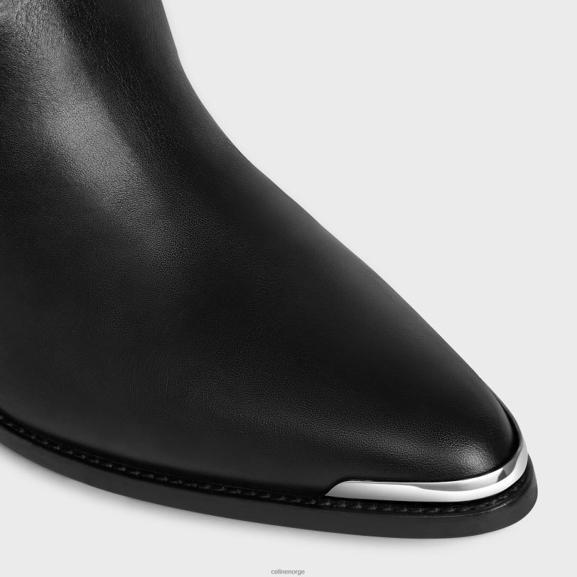 CELINE kvinner lola boots høye westernstøvler med metalltå i kalveskinn V0PT6927 fottøy svart