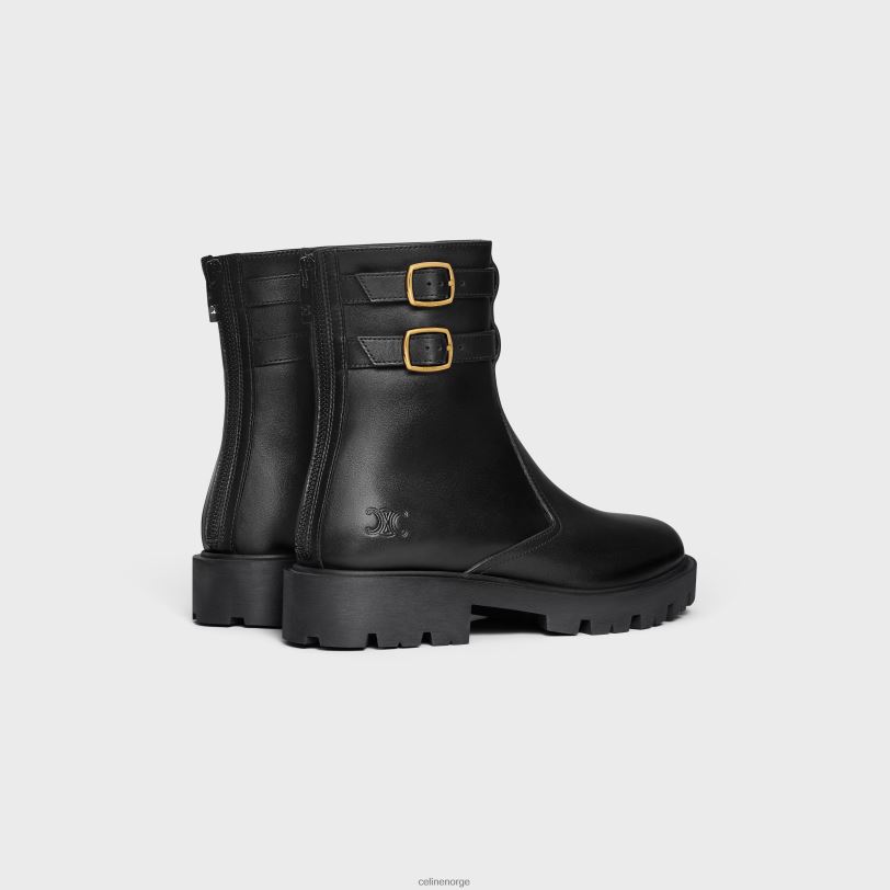 CELINE kvinner margaret dobbel spenne glidelåsstøvel i kalveskinn V0PT6952 fottøy svart