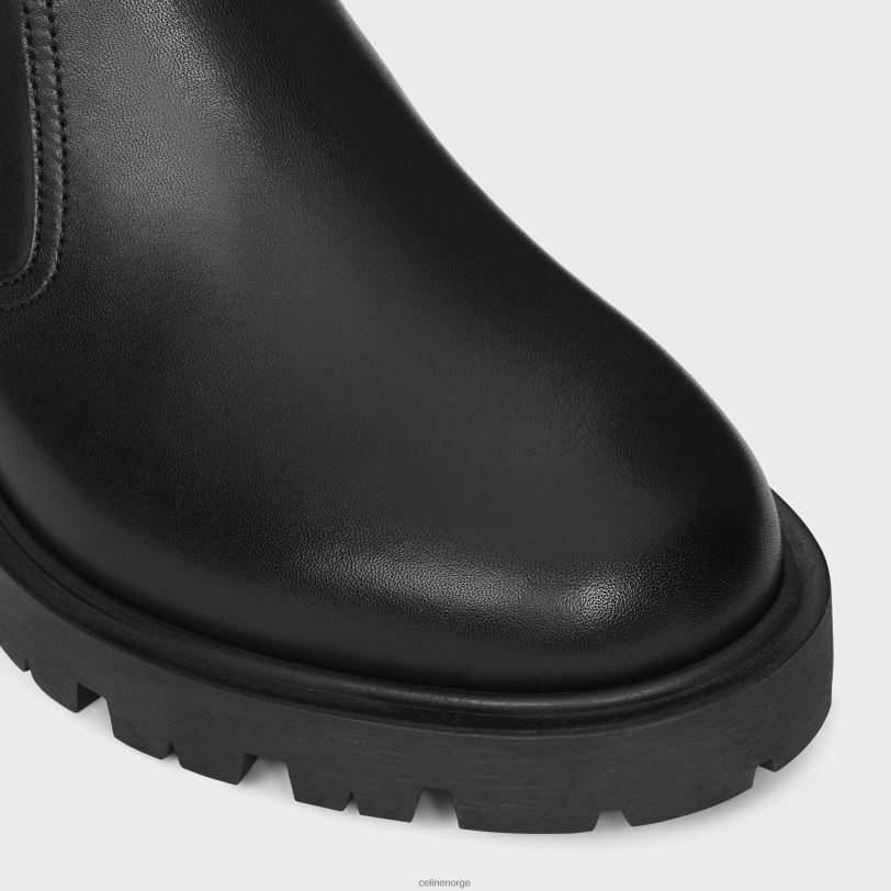CELINE kvinner margaret dobbel spenne glidelåsstøvel i kalveskinn V0PT6952 fottøy svart