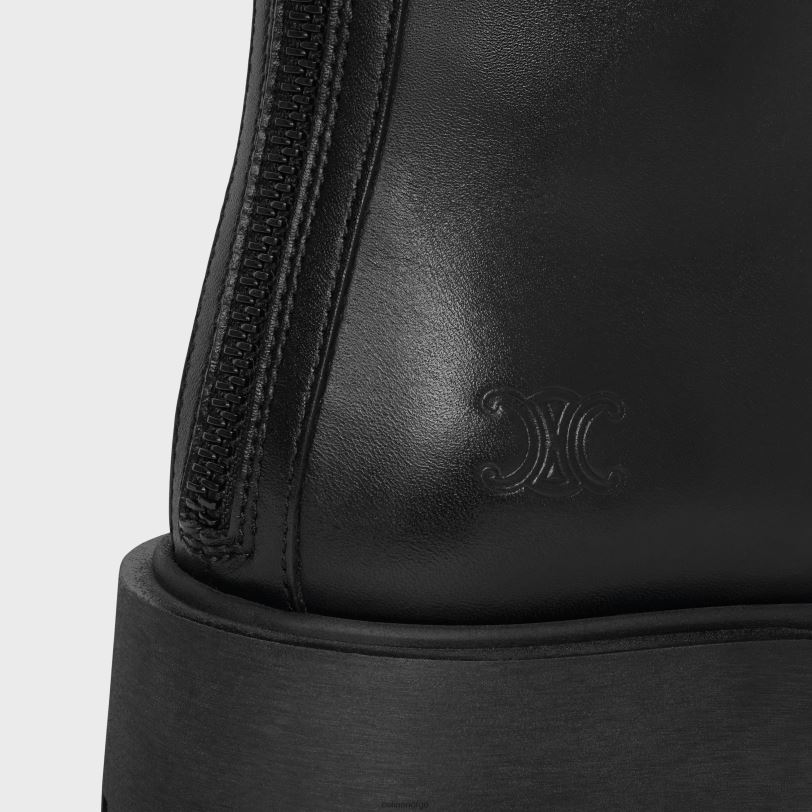 CELINE kvinner margaret dobbel spenne glidelåsstøvel i kalveskinn V0PT6952 fottøy svart