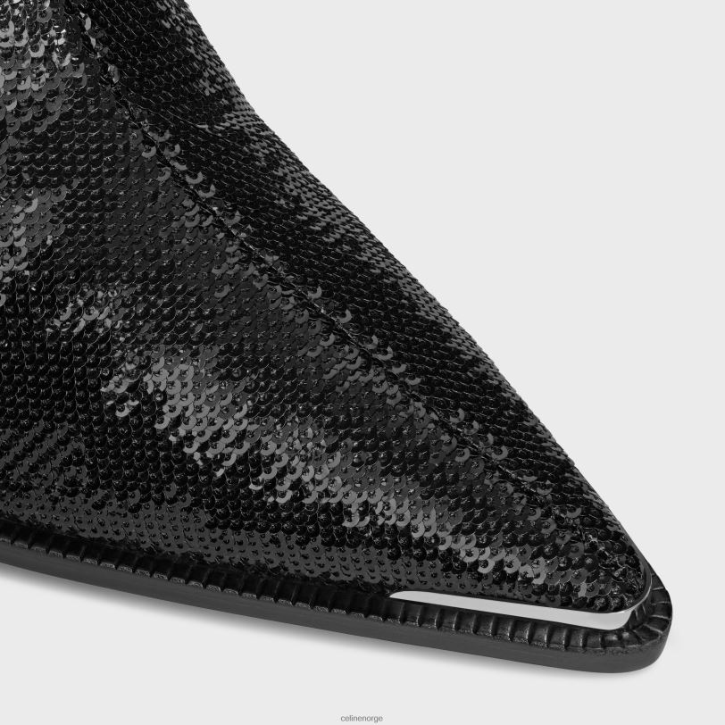 CELINE kvinner verneuil ankelstøvel med metalltå i paljetter V0PT6958 fottøy svart