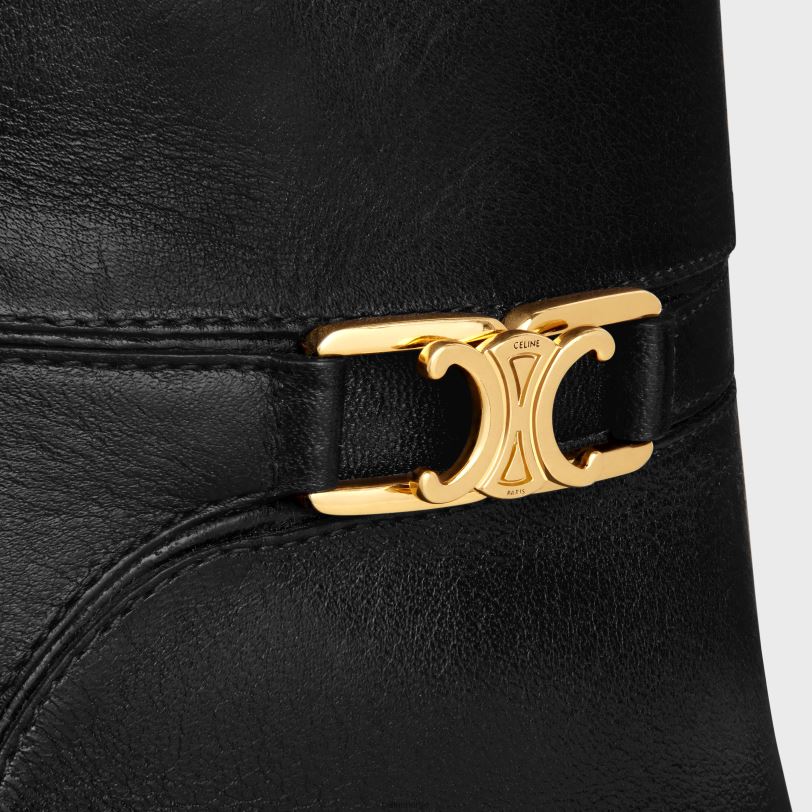 CELINE kvinner verneuil ankelstøvel med triomf i kalveskinn V0PT6957 fottøy svart