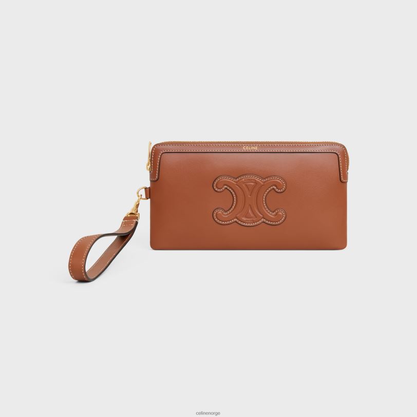 CELINE kvinner lang veske med stropp i glatt kalveskinn V0PT6435 tilbehør tan