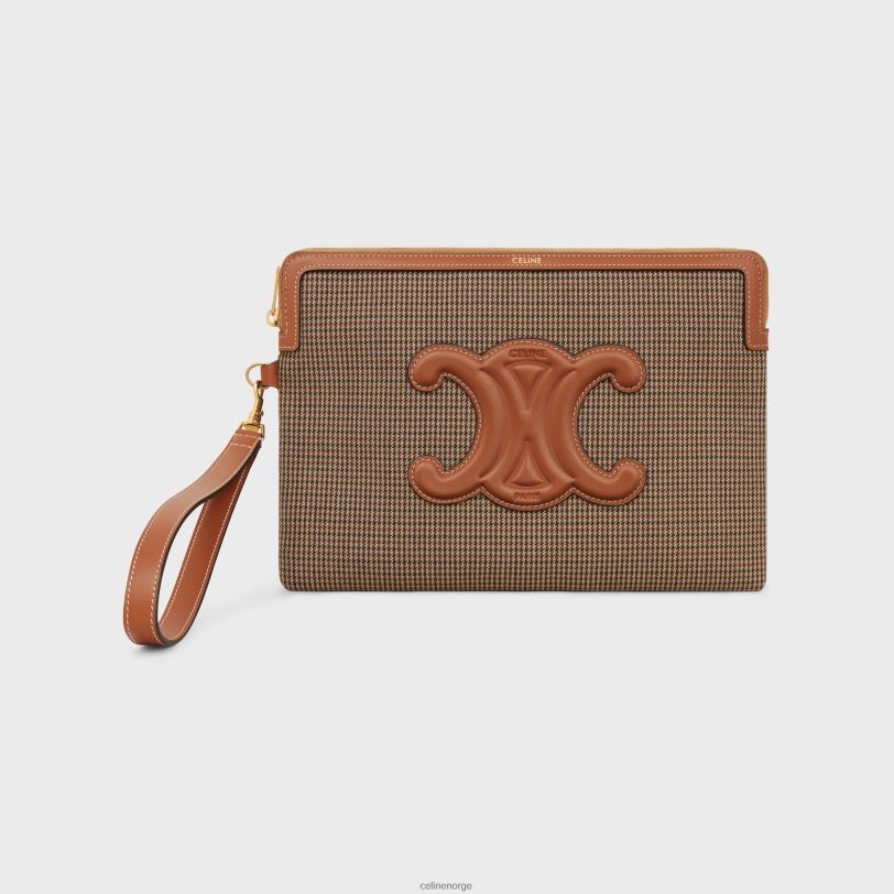 CELINE kvinner liten veske med stroppsignatur i pied de poule-tekstil V0PT6547 tilbehør flerfarget