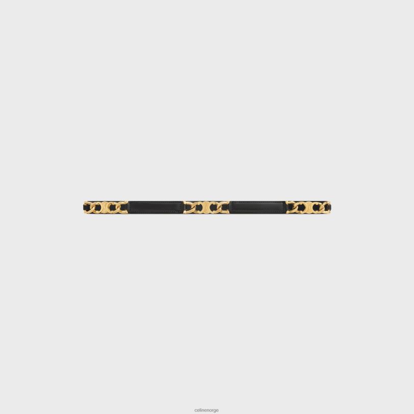 CELINE kvinner lite gourmet triomf justerbart belte i taurillon skinn V0PT61090 tilbehør svart