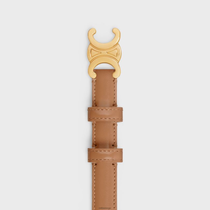 CELINE kvinner lite triomfbelte i taurillonskinn V0PT61075 tilbehør bronse