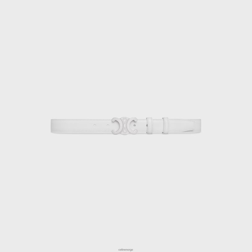 CELINE kvinner medium triomfbelte i taurillon-skinn V0PT61018 tilbehør blanc de blanc