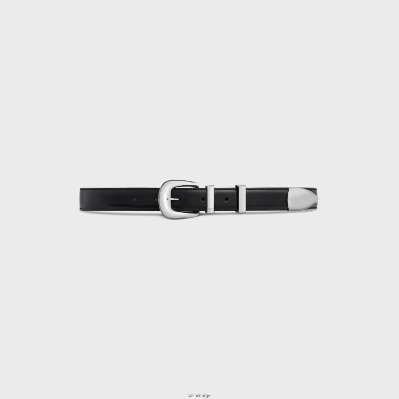 CELINE kvinner medium westernbelte i taurillonskinn V0PT61085 tilbehør svart