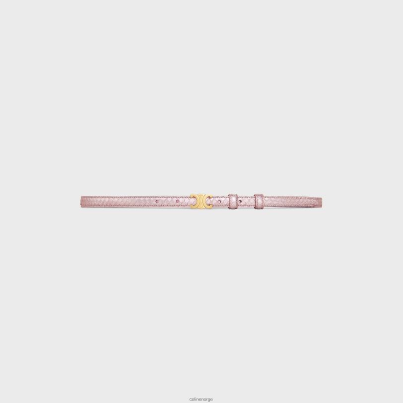 CELINE kvinner tenåringstriomfbelte i perlepyton V0PT61024 tilbehør lyserosa