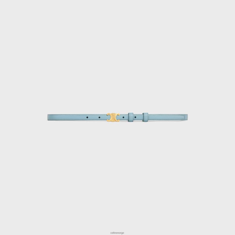 CELINE kvinner tenåringstriomfbelte i taurillonskinn V0PT61082 tilbehør California blå